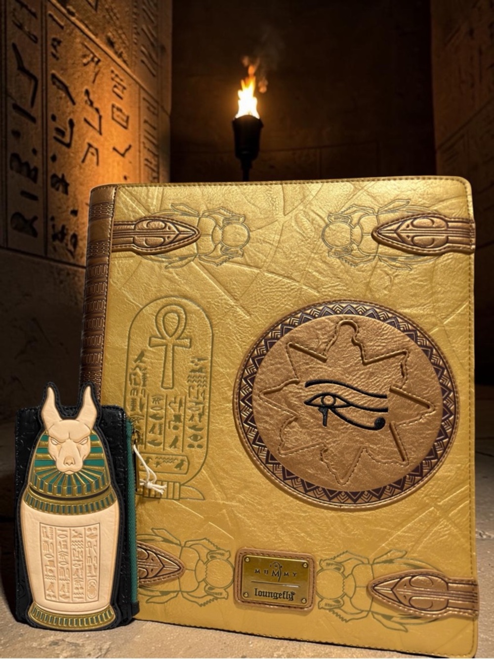 Loungefly Mummy Book of the Living Backpack & Wallet Set NWT RARE